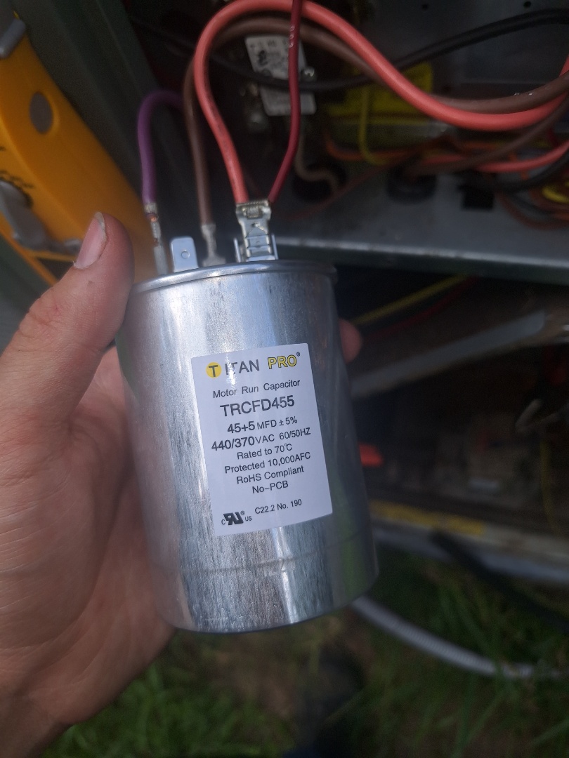 rheem ac capacitor breakdown and repair in augusta
