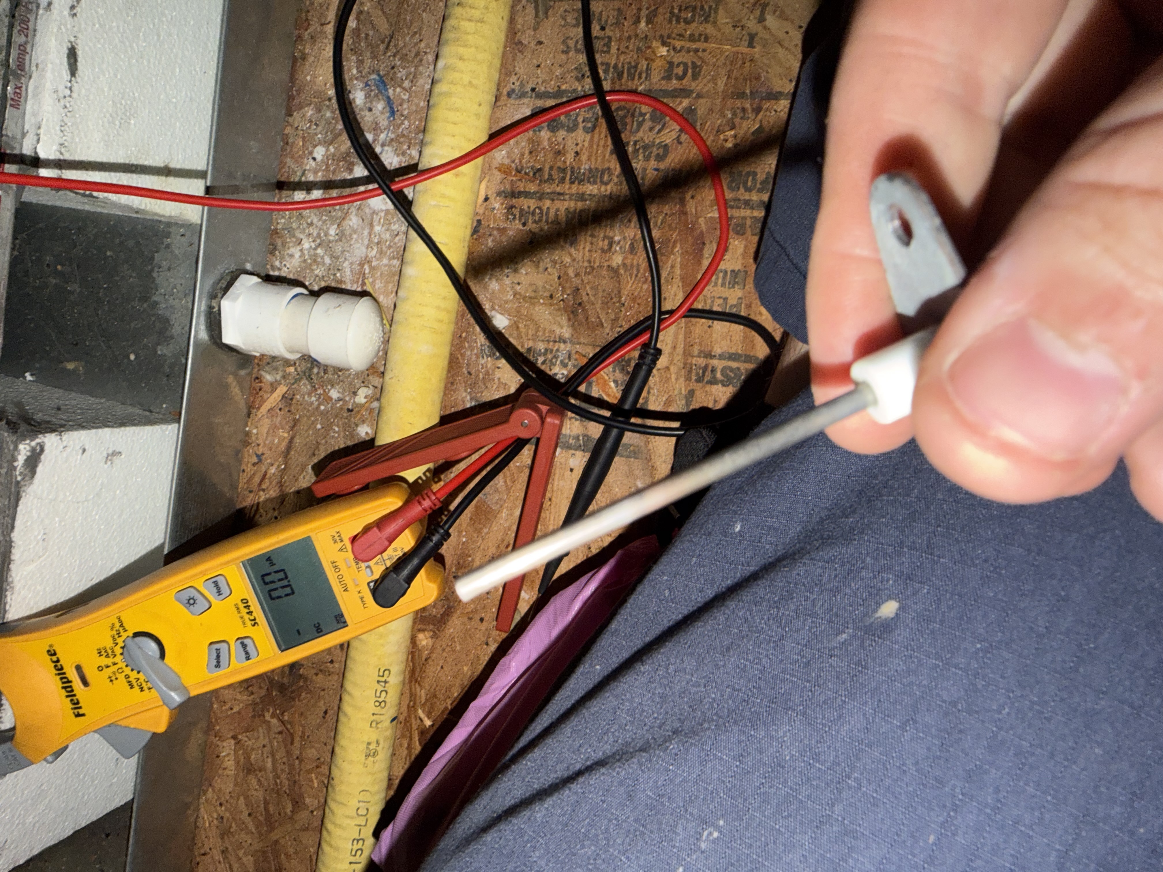 Heating maintenance on a goodman furnace. Heat exchanger and cleaned flame sensor. 