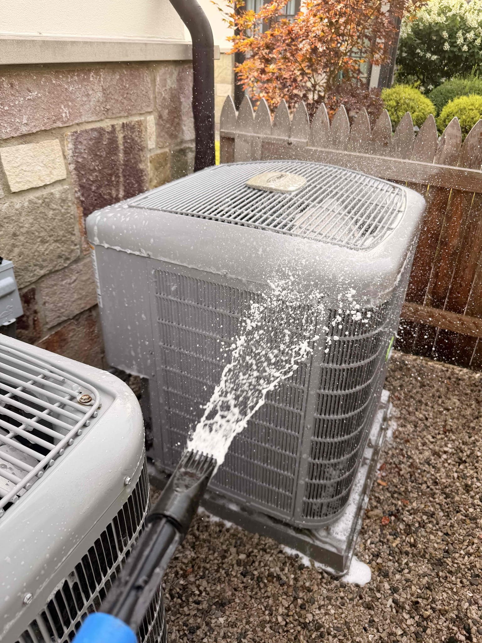 Top Rank Air Conditioning Tune-Up

System One — Indoor Unit

* Evaporator coil was cleaned and examined.
* Evaporator drain was cleaned and verified.
* Air filter was changed.
* Thermostat was tested and is operating normally during the cooling load.
* Temperature differential between the supply and return air is 22°F.

System Two — Indoor Unit

* Evaporator coil was cleaned and examined.
* Evaporator drain was cleaned and verified.
* Air filter was changed.
* Thermostat was tested and is operating normally during the cooling load.
* Temperature differential between the supply and return air is 20°F.

System One — Outdoor Unit

* Condenser coil was cleaned and examined.
* Electrical connections were tightened.
* Infinity model does not use a conventional capacitor or contactor; therefore, these components are not applicable for testing.
* Electrical cabinet was cleaned and inspected.

System Two — Outdoor Unit

* Condenser coil was cleaned and examined.
* Electrical connections were ti