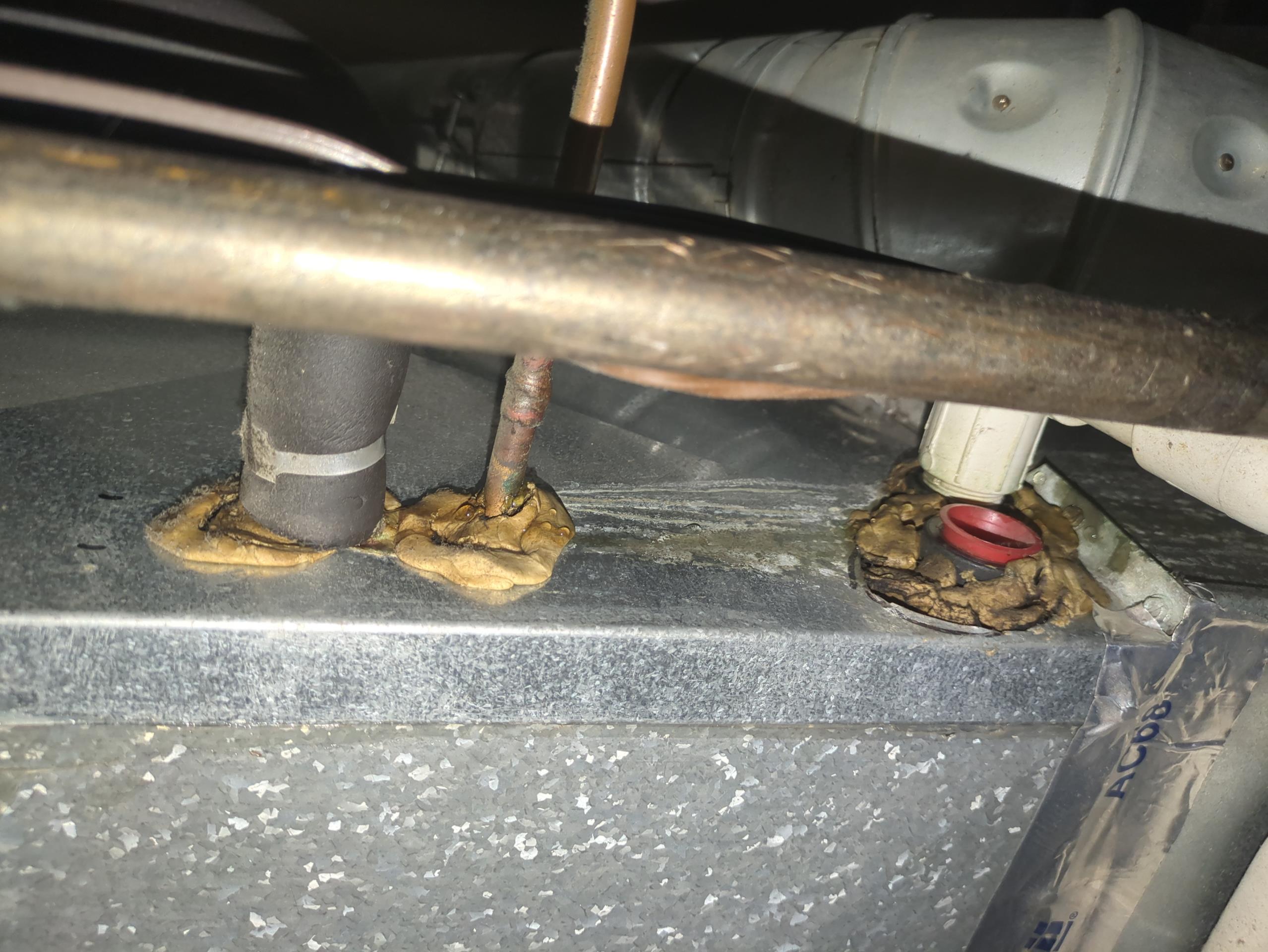 Arrived to investigate 
Found unit from 2000.
Checked blower cap found a 5mfd wired in, I’ve googled the make and model and found it should have a 12.5 mfd capacitor. There is one that tests ok in the spot for the original capacitors mount?
-found filter backwards 
-blower wheel dirty 
-adjusted some dampers on runs.
-with the step up in power for the blower and no air restriction, the over condensation will cease. I would like to schedule a follow up for a project supervisor to go over options for replacement.
Scheduled next day 2-4 pm