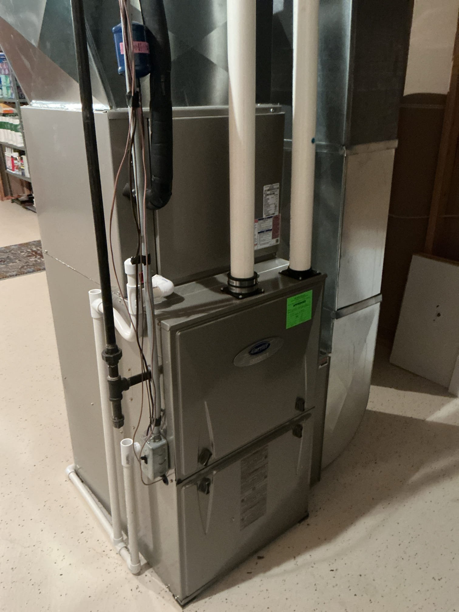 Performed comprehensive furnace maintenance in Hills, Michigan on a 10-year-old furnace. Completed combustion analysis with excellent readings, cleaned the flame sensor, condensate P-trap, burner ports, and blower cabinet, and checked all control board connections. Replaced the air filter, and everything is operating properly with no further issues noted at this time.
