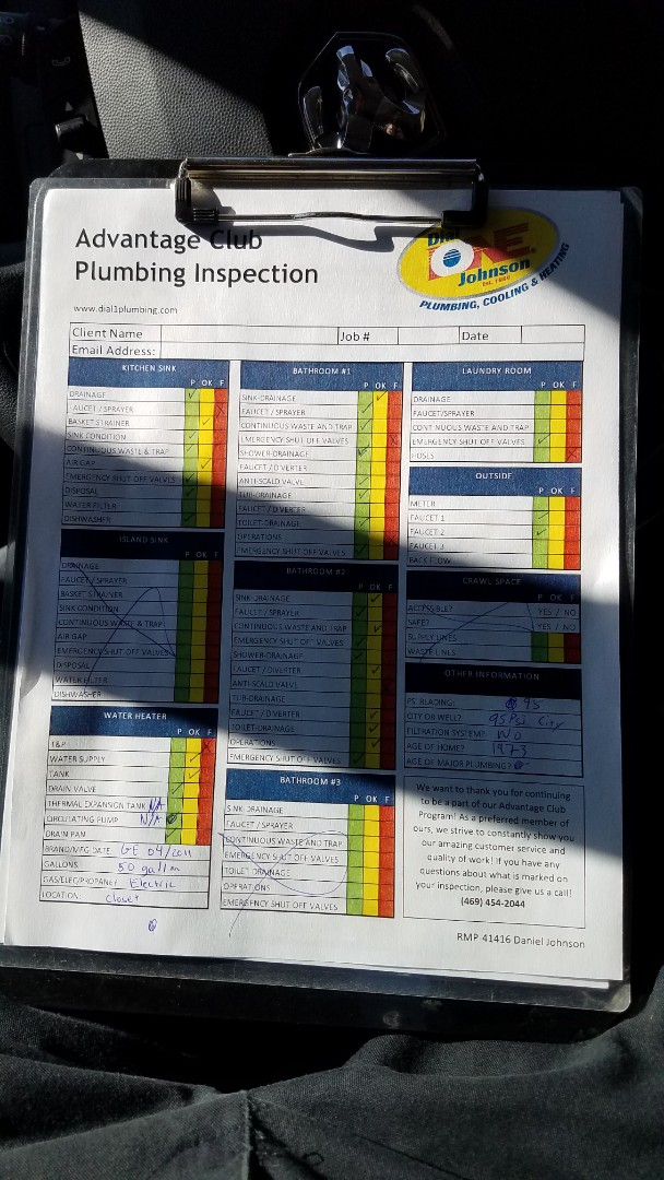 Plumbing inspection