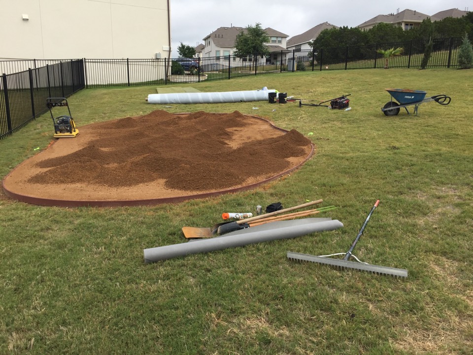Installing a LawnPop putting green in Travisso