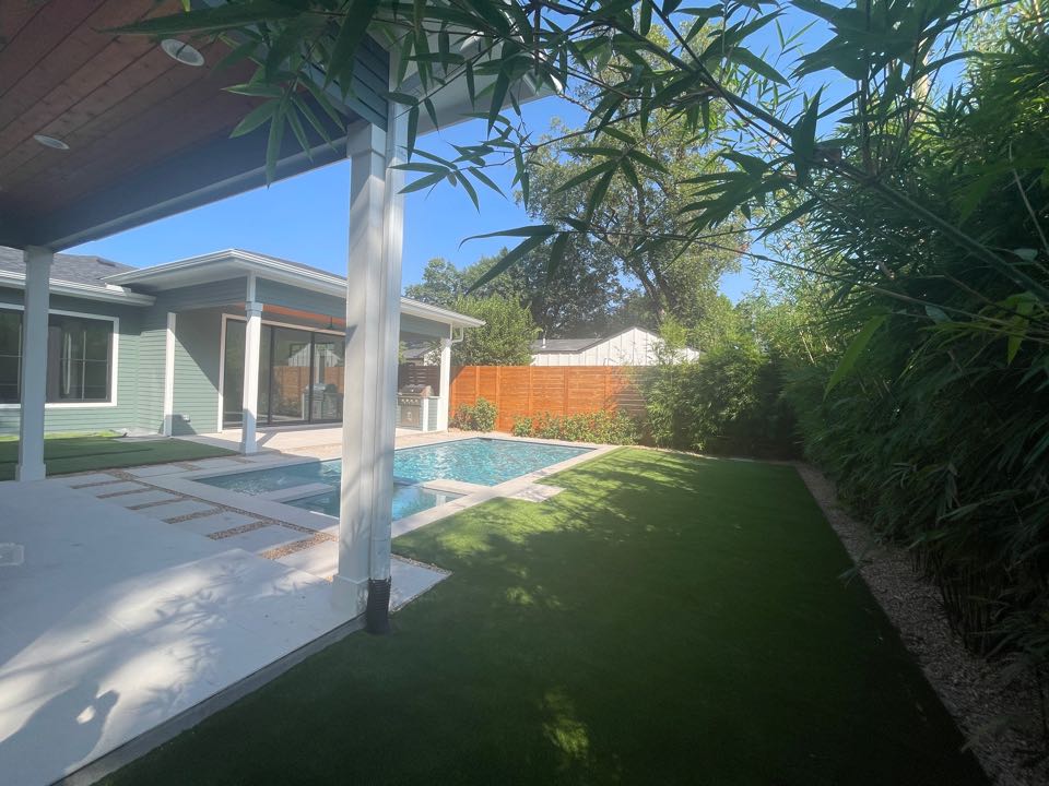 We are in the Crestview neighborhood of Austin, Texas, where we installed LawnPop synthetic turf around the swimming pool in the backyard. This homeowner will start saving money and water. Our eco-friendly design solutions or a huge benefit for homeowners in Austin, Texas.