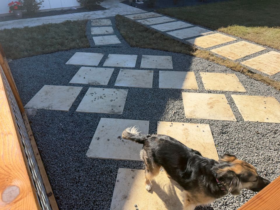 Austin, TX - We are in the South Manchaca neighborhood of South Austin, installing a LawnPop artificial turf, putting green and lawn, along with our landscape pavers. 