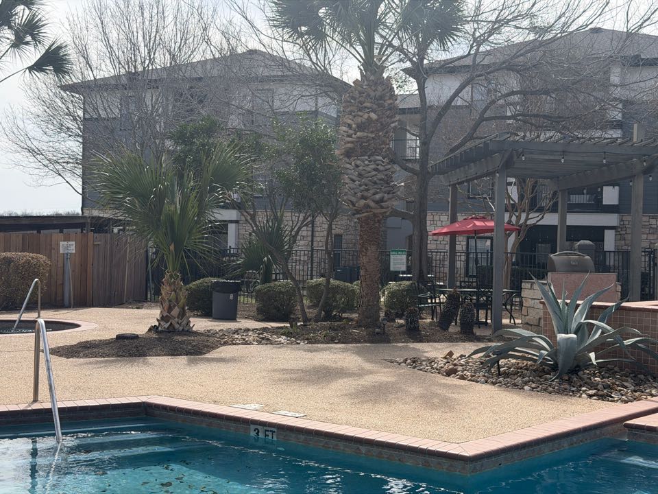 We are installing LawnPop synthetic turf around this apartment pool in San Marcos, Texas. This will be a great way for them to save money and water by eliminating high watering landscape bills.  