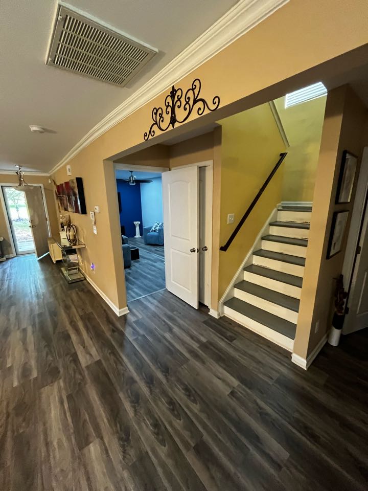 Vynl Plank install and Stair Sand n finish job in Charlotte, NC