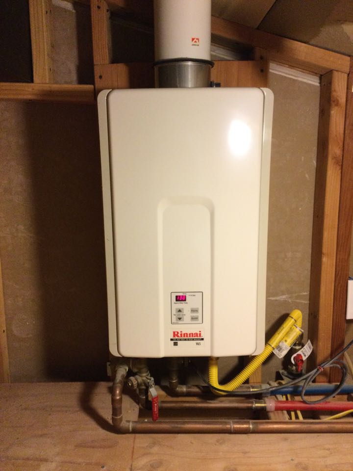 Serviced a tankless water heater.