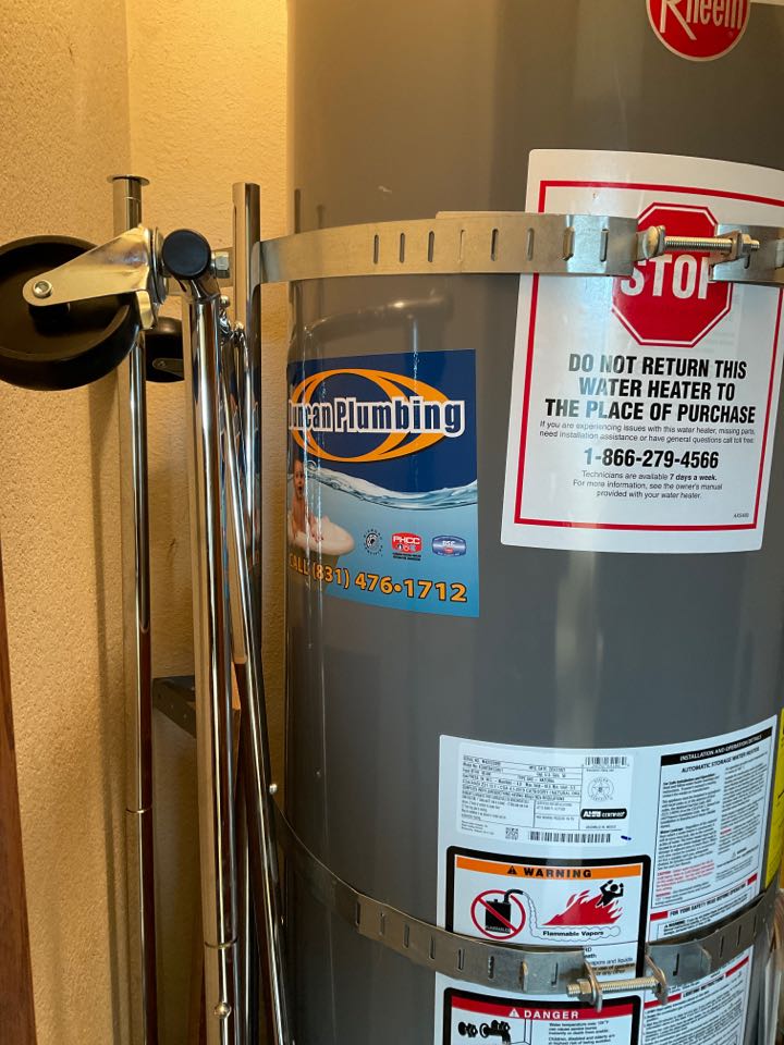Scotts Valley, CA - Installed a new water heater Scotts Valley, CA - Installed a new water heater