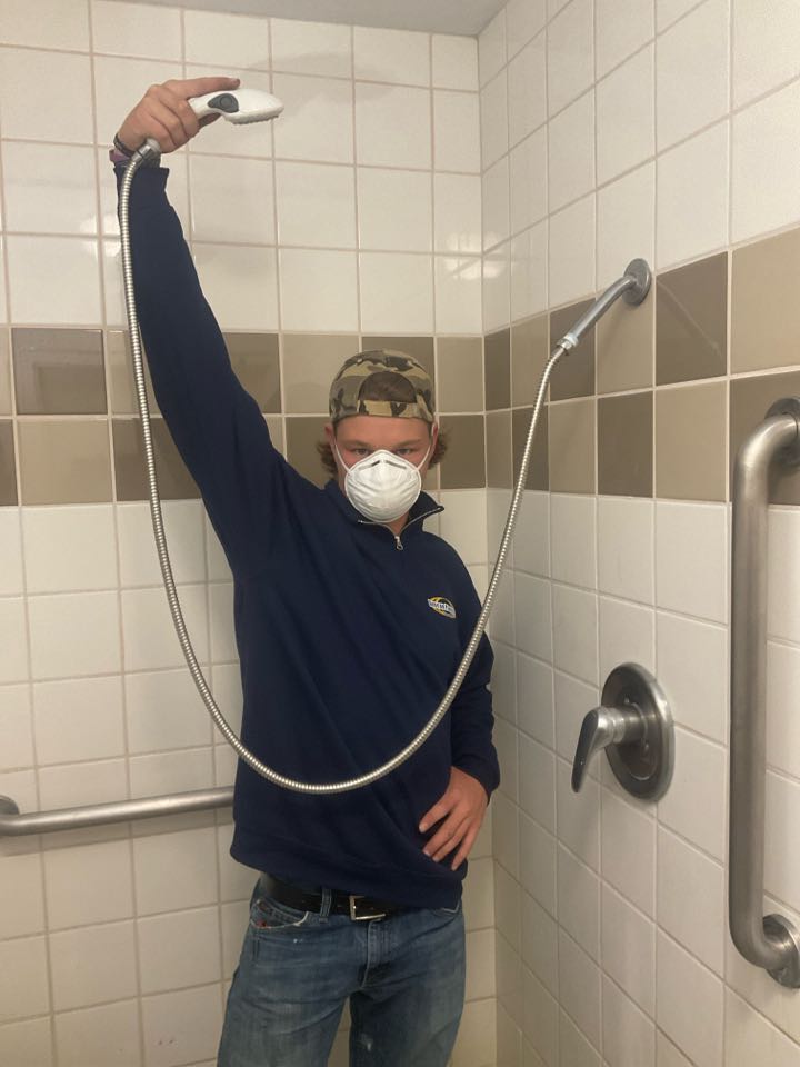 Fixed shower and cleared a clogged sink 
