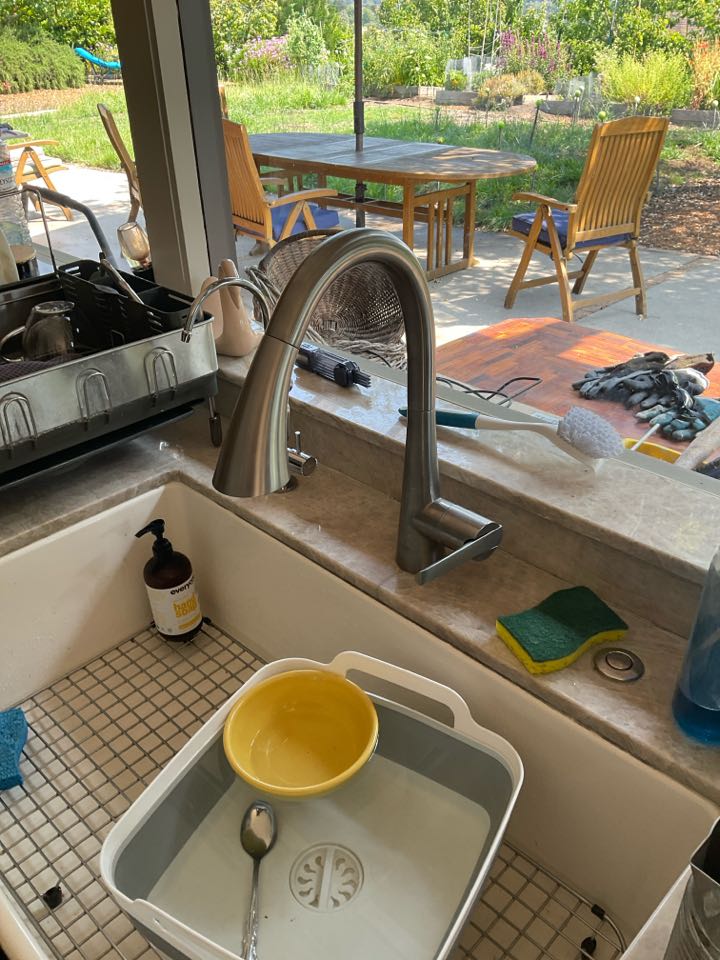 Repaired kitchen faucet