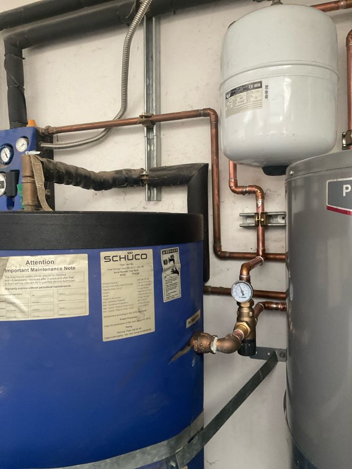 Repaired solar hot water system.