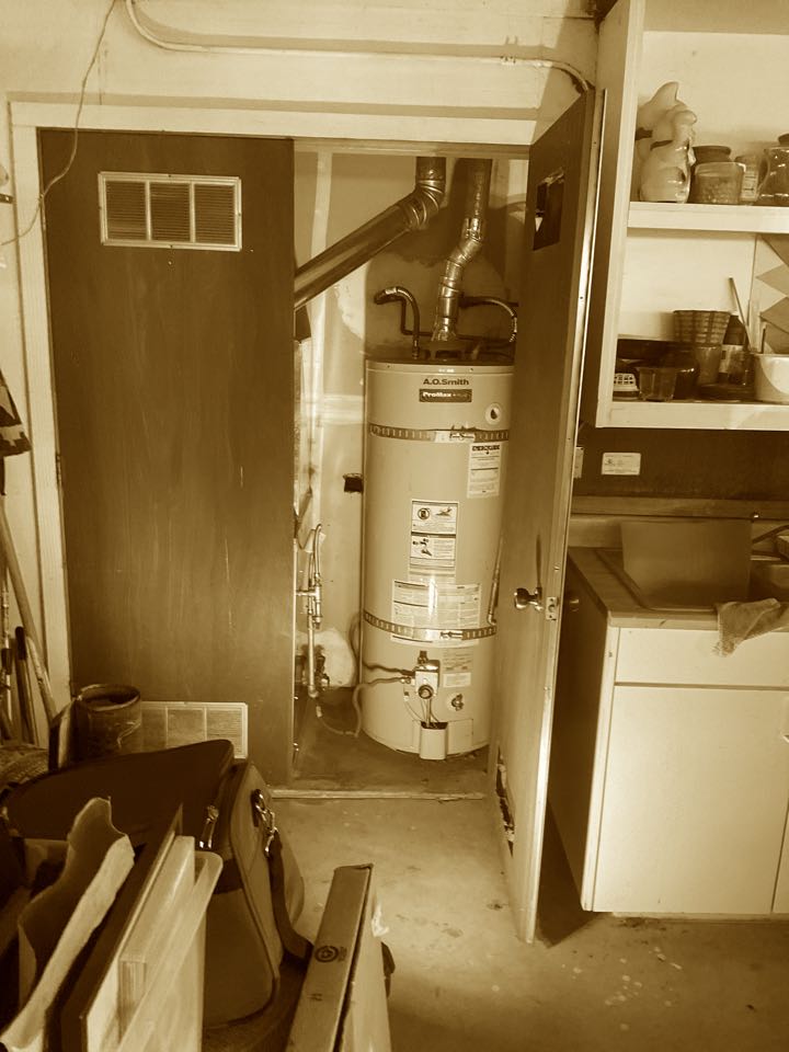 Inspected leaking water heater.
