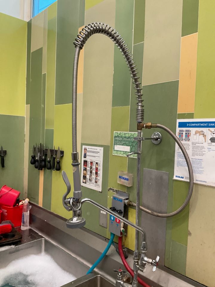 Installed urinal fixed leaking faucet