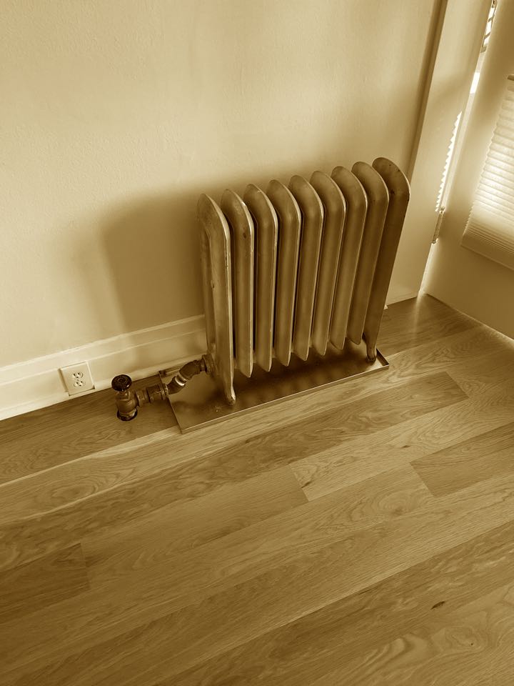 Installed steam radiator.