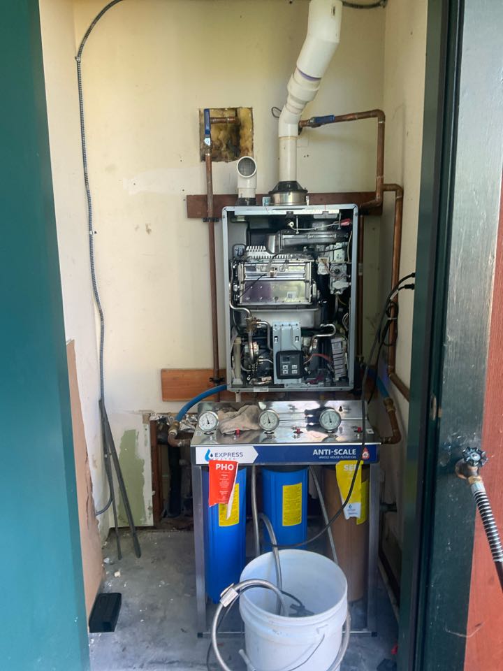 Serviced boiler and tankless water heater