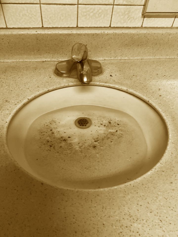 Cleared plugged sink