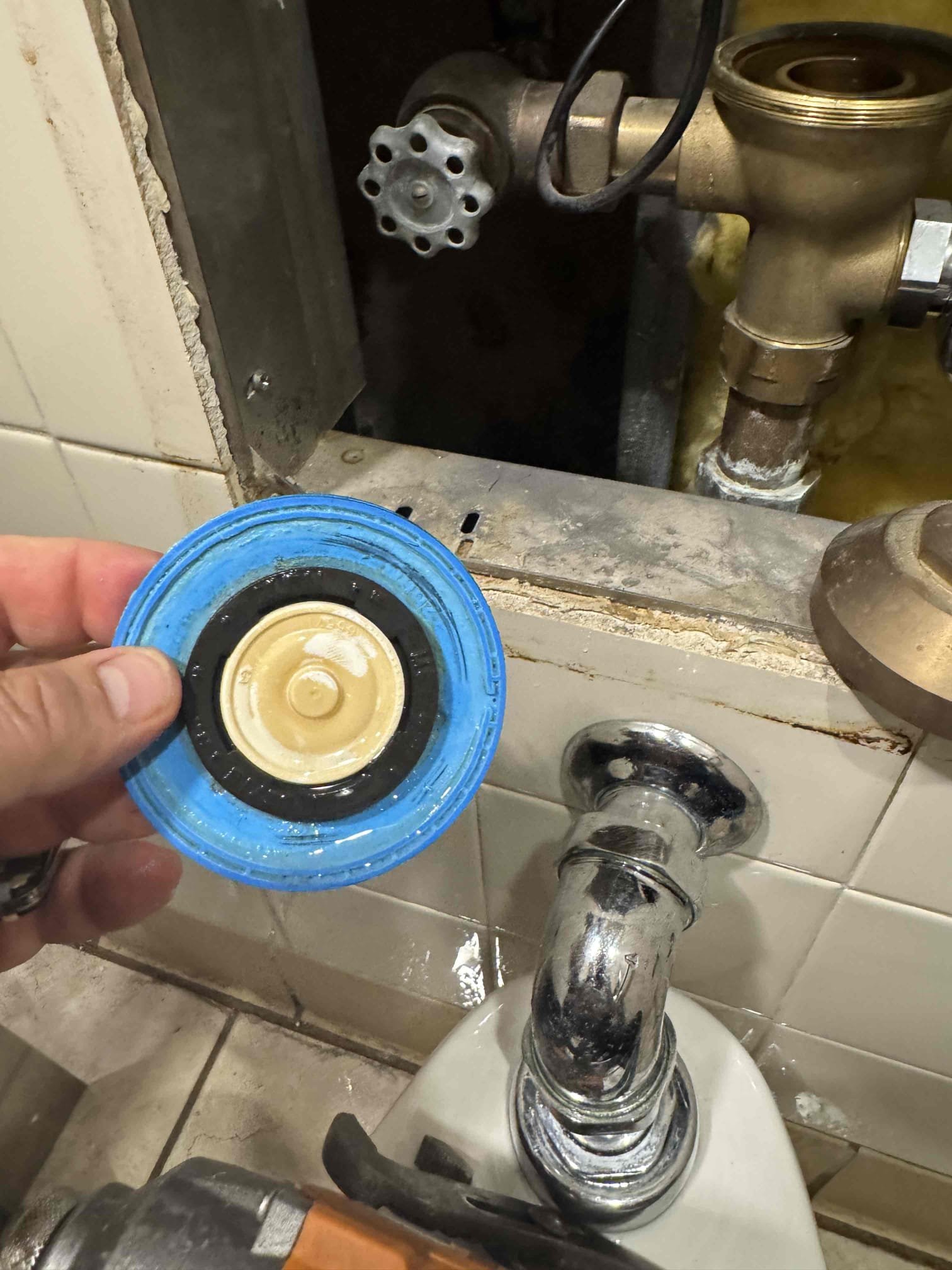 I successfully replaced the batteries in both soap dispensers, ensuring they are now fully functional. The soap needs to be refilled, and they should operate correctly. In the women's restroom, I addressed the flush valve issue by replacing the diaphragm and tightening the spud washer. This repair has restored proper flushing functionality. The materials used included eight D size batteries and one Sloan 1.6 diaphragm. All tasks were completed efficiently, ensuring the restrooms are fully operational.