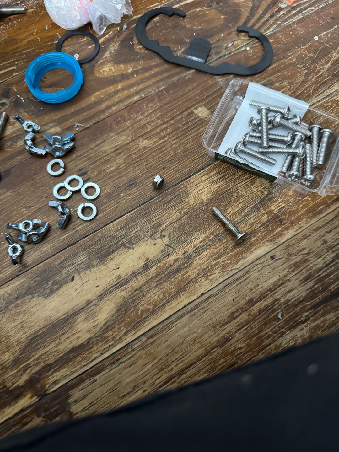 During the service, I addressed a broken strainer nut by replacing it with a plastic alternative featuring deeper threads, ensuring a secure fit. The bolts securing the chair were also replaced. This meticulous approach resolved the leak issue effectively. Materials used included one box of 1/4” screws and two small bags of butterfly nuts. The repair was successful, and the leak has been completely eliminated.