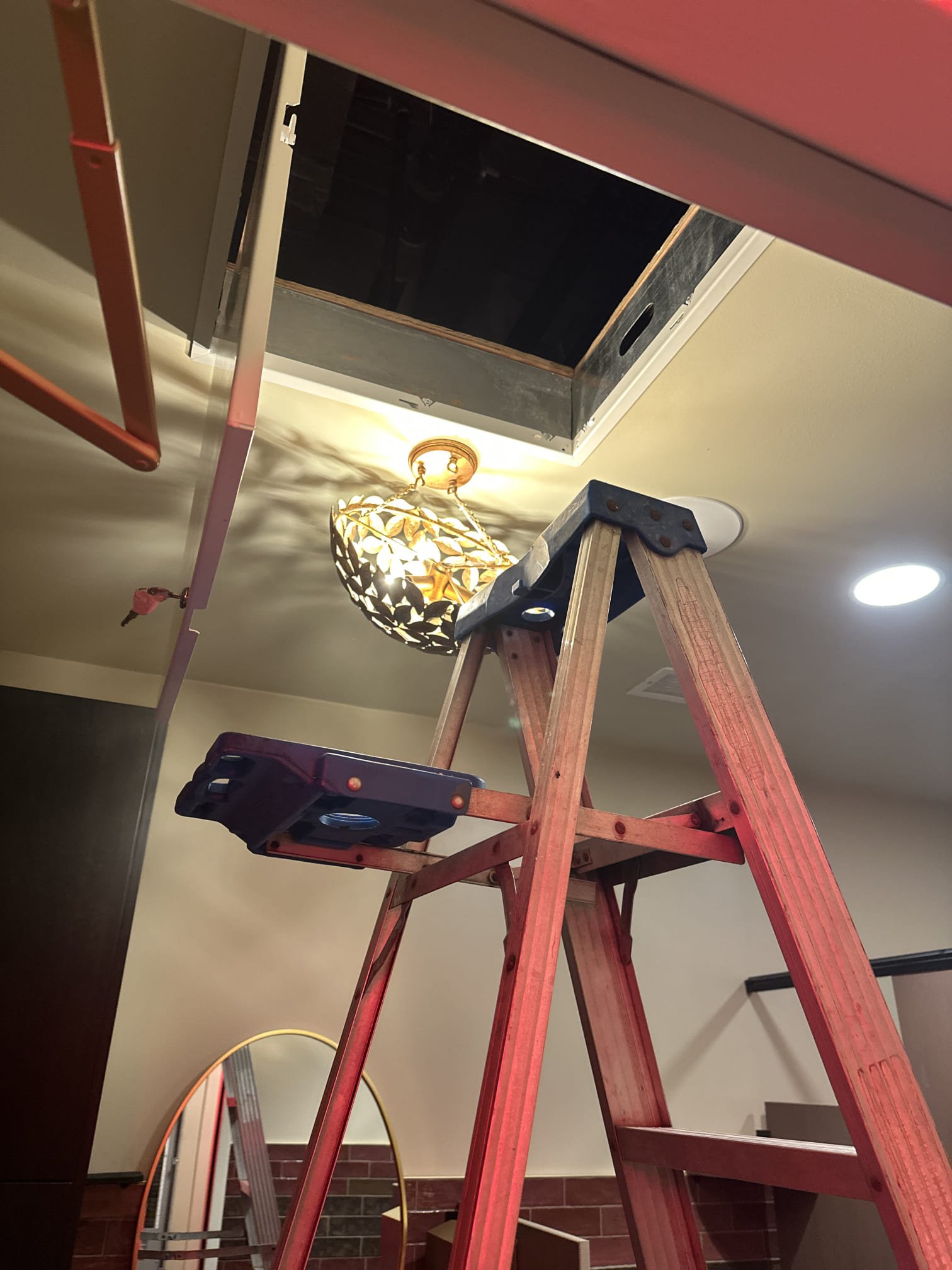 Upon arrival, I identified a suitable spot for the new 10-gallon heater above the men’s bathroom. I installed the heater on a custom-modified stand to ensure proper water drainage. I connected the necessary copper and PVC piping, including 3/4” FIP and MIP copper pipes, ball valves, and bushings. I checked for leaks and found none. The heater is currently without power, pending the installation of an outlet. All parts were used as specified.