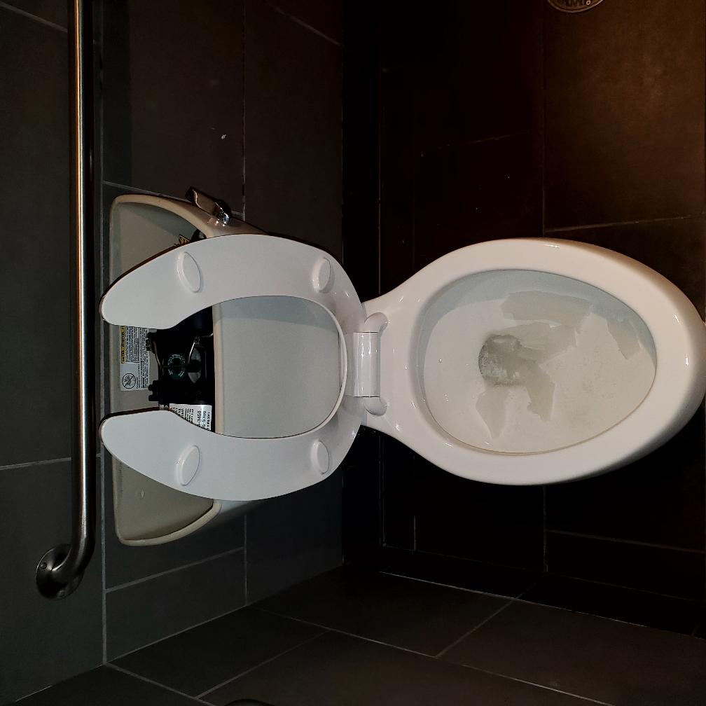 On October 5, I addressed an issue with a pressure assist toilet in the straight-ahead restroom. The toilet was experiencing a clog in the trap, which was impeding its functionality. I began by assessing the situation and confirming the nature of the clog. Using a toilet auger, I carefully navigated through the trap to dislodge the obstruction. After several attempts, the clog was successfully removed, restoring the toilet to its proper working condition. I ensured that the area was left clean and tidy, and I verified that the toilet was functioning correctly before concluding the task.