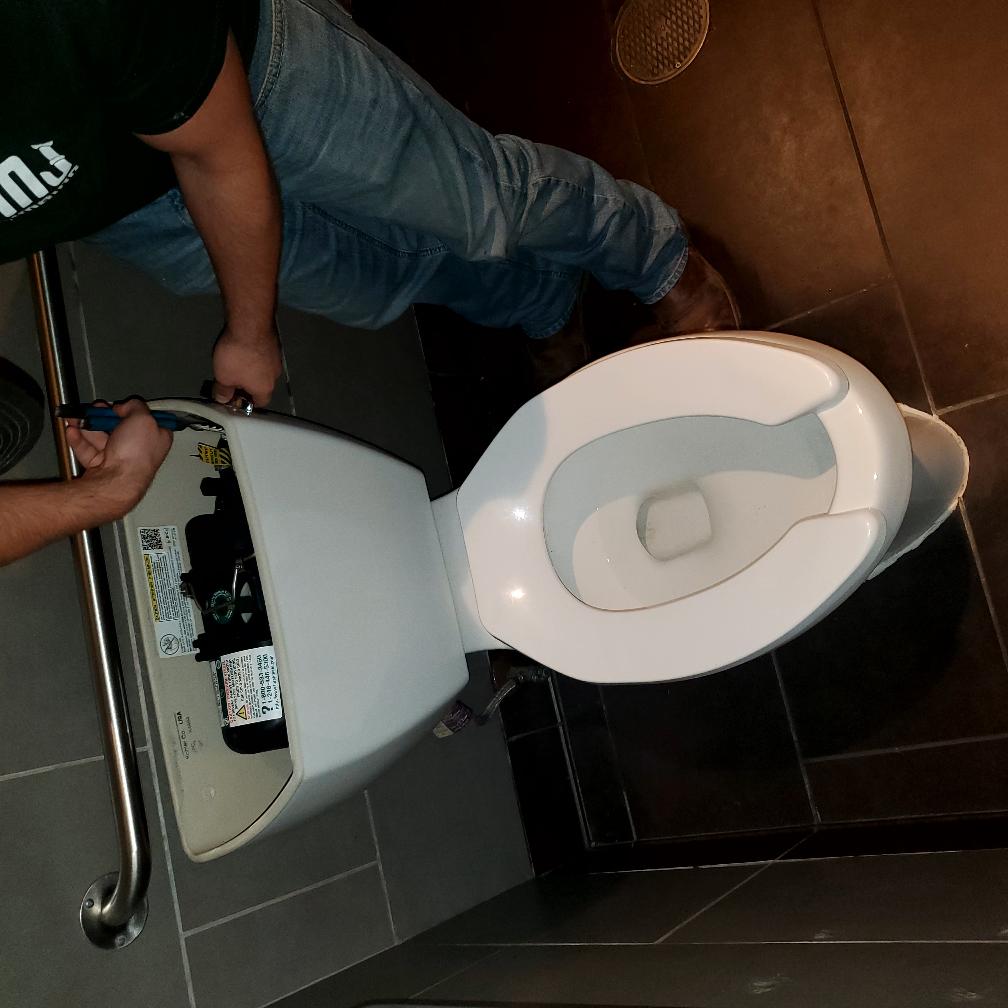 On October 5, I addressed an issue with a pressure assist toilet in the straight-ahead restroom. The toilet was experiencing a clog in the trap, which was impeding its functionality. I began by assessing the situation and confirming the nature of the clog. Using a toilet auger, I carefully navigated through the trap to dislodge the obstruction. After several attempts, the clog was successfully removed, restoring the toilet to its proper working condition. I ensured that the area was left clean and tidy, and I verified that the toilet was functioning correctly before concluding the task.