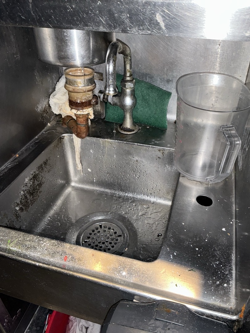 30 and finishing at 5:50. Parts used included one small bar sink strainer and one 1 1/2 fernco.