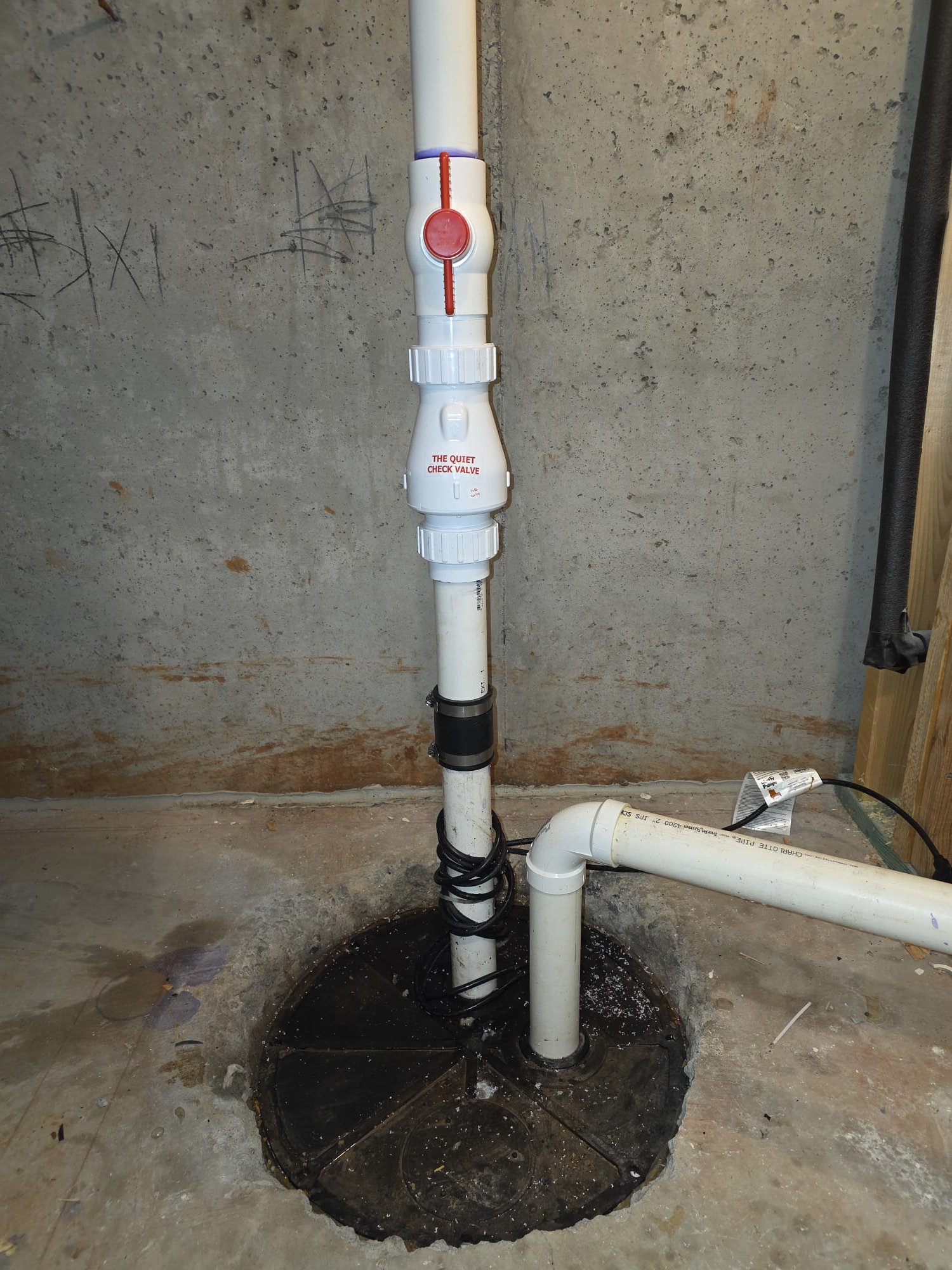 Upon inspection, the check valve was found to be malfunctioning, causing a leak in the sewer system. I replaced the faulty check valve to prevent further leakage. Additionally, the service valves were incorrectly positioned on the discharge pipe, which could lead to operational inefficiencies. I relocated the service valves to their proper positions, ensuring optimal performance of the ejector pump. These adjustments were made to maintain the system's integrity and efficiency.