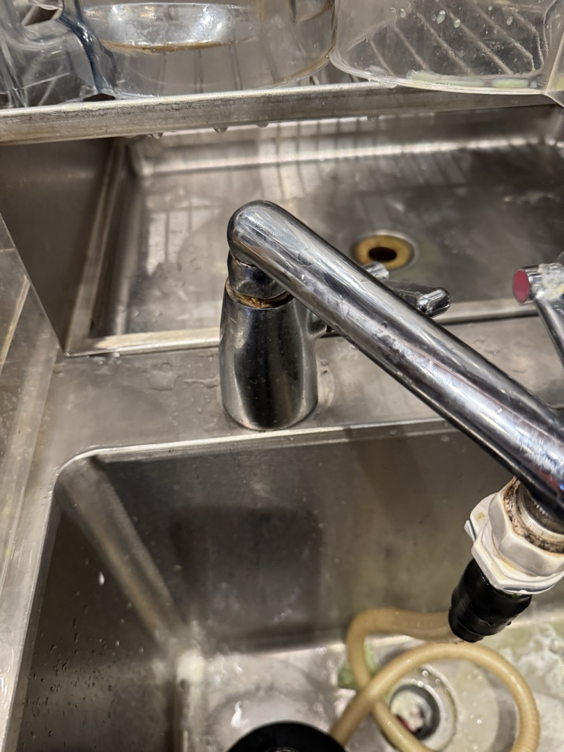 Upon arrival, I assessed the single handle single hole faucet, which was stripped and could not be tightened. Consequently, it required replacement. I returned with a single hole single handle one-temperature Zurn faucet featuring a 6-inch flat spout. To access the faucet from below, I had to cut a hole into the cabinet. After installation, the new faucet was securely in place, with no leaks. The cabinet was left clean for the client to address as needed. The replacement was completed efficiently, and the client signed off on the work.