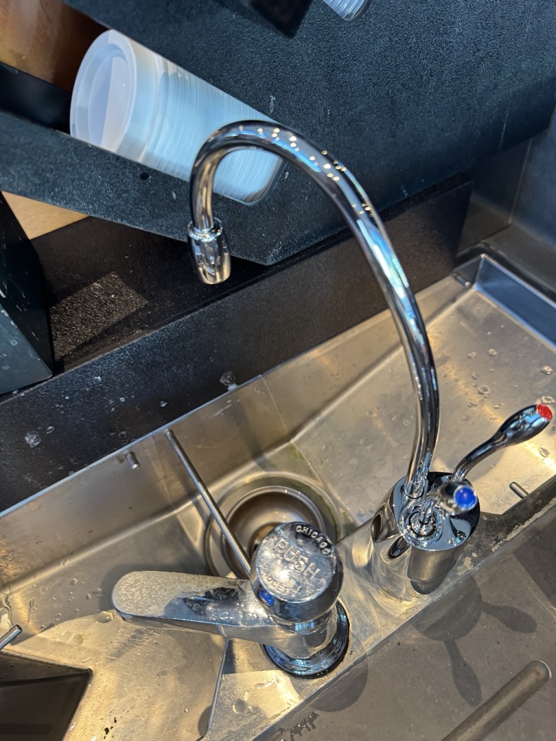 Last week, I addressed a customer's issue with an instant hot faucet that wasn't working. Upon inspection, I found that the water heater was leaking, so I replaced it. After resolving the leak, I reset the packing nut on the faucet, which restored its functionality. However, the faucet later showed signs of damage, necessitating a replacement. Since I didn't have a two-handle faucet in my van, I returned to the shop to get one and completed the replacement. Additionally, the manager asked if I could repair a rhino rinser, which was not functioning properly. I replaced the plunger washer on the rhino rinser, and it is now working correctly. The customer is very satisfied.