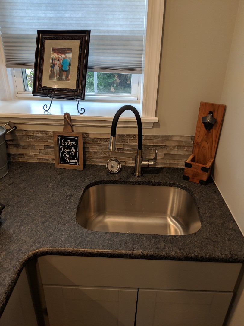 Installed drain line on new bar sink! 