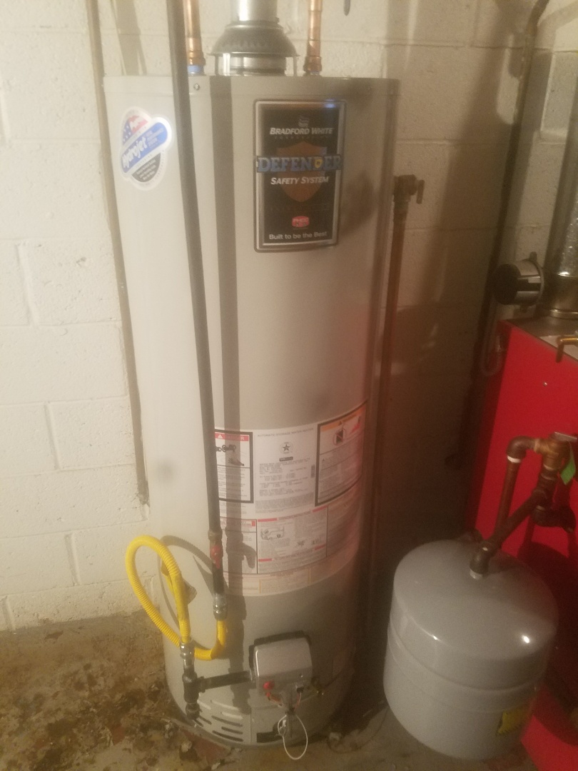 Replaced 50 gallon gas hot water heater. 