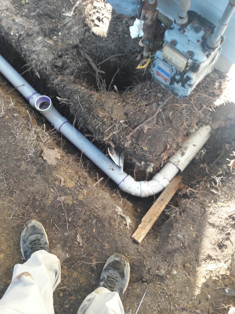 Ran new drain line for new bathroom