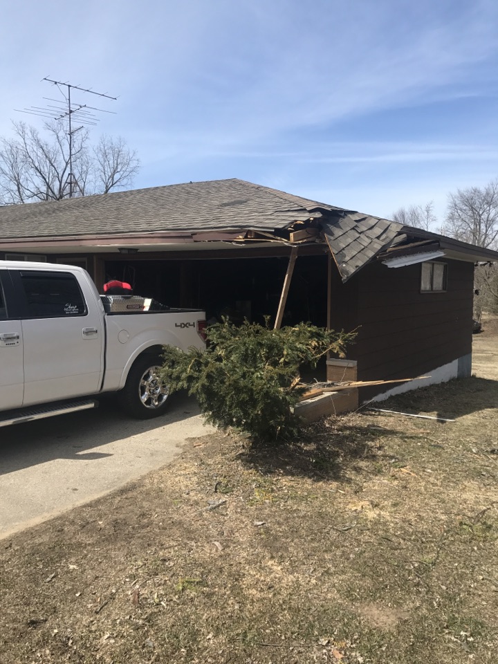 Holland, MI - Helping this homeowner in holland replace their roof from a tree falling! Holland, MI - Helping this homeowner in holland replace their roof from a tree falling!