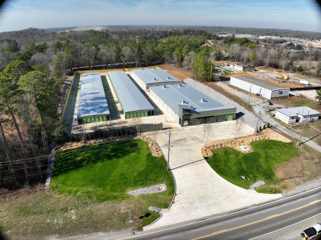 Construction complete. Data confirmed.
We captured this aerial as part of a final as-built survey for a newly completed mini-storage facility. Using drone-based mapping allows us to document building footprints, pavement, drainage, and site features accurately?providing clean records for lenders, owners, and future planning.

From ground to air, we help projects close strong.