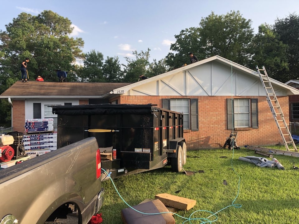 Gulfport, MS - Reroof using architectural shingles GAF color Shakewood. Repair decking as needed Gulfport, MS - Reroof using architectural shingles GAF color Shakewood. Repair decking as needed