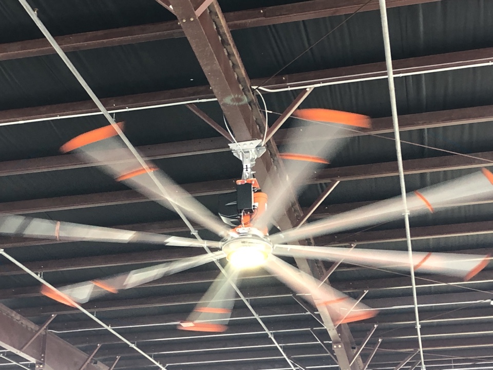 Installing new big ass fans at Harley Davidson 