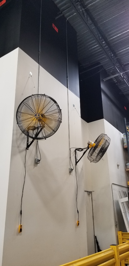 Installed 10 air eye fans for Emser tile in Pompano beach Florida Ran Emt pipe, also ran wire. Installed 10 air eye fans for Emser tile in Pompano beach Florida Ran Emt pipe, also ran wire.