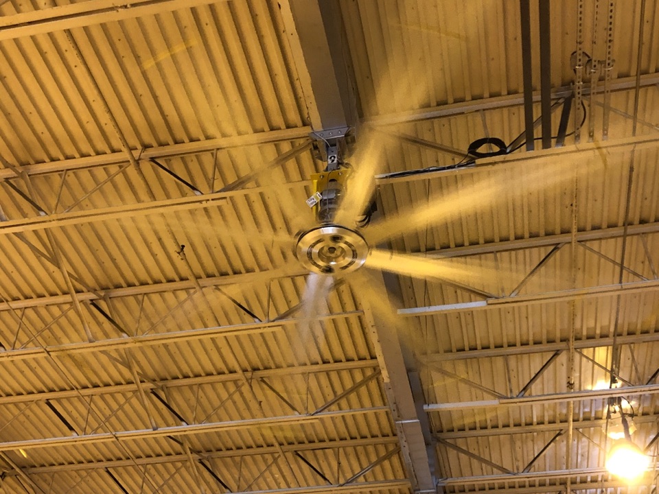 Installing new big ass fan at Toyota of north miami Installing new big ass fan at Toyota of north miami