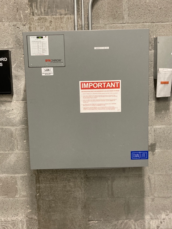 Miami Beach, FL - Start up and battery replacement on SYNCHRON duel lighting system. Miami Beach, FL - Start up and battery replacement on SYNCHRON duel lighting system.