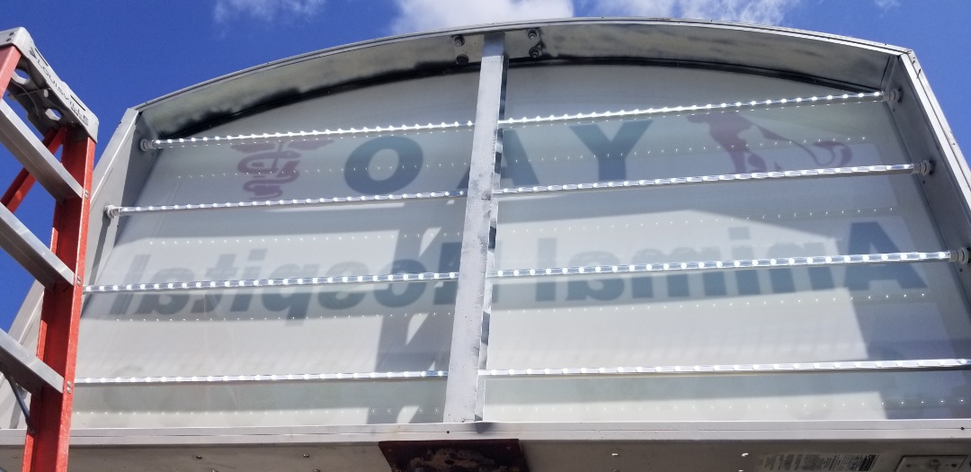 Miami, FL - Retro fitted sign to LED in YAO animal hospital in Miami Florida. Miami, FL - Retro fitted sign to LED in YAO animal hospital in Miami Florida.