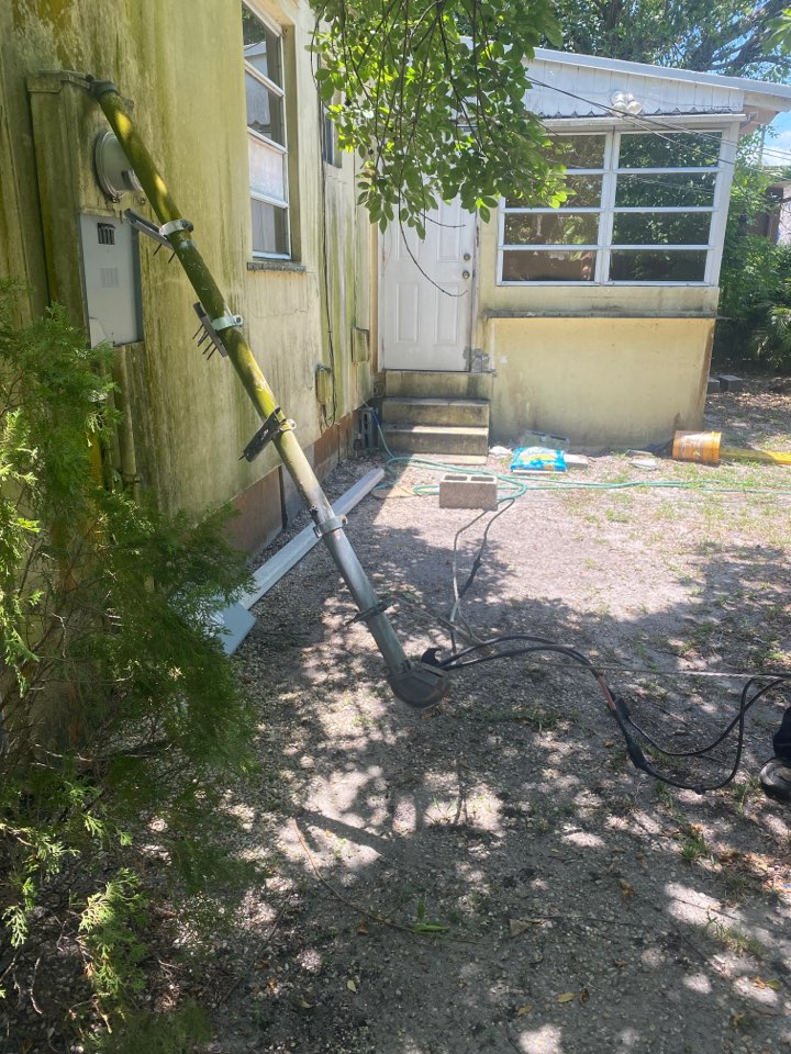 Went to inspect fallen service pole Went to inspect fallen service pole