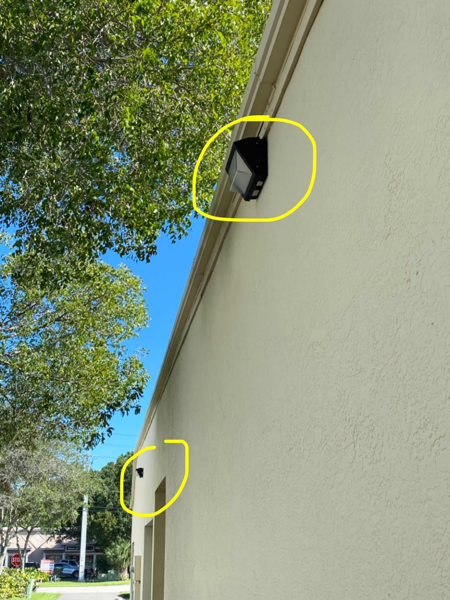 Installed outside lights with photocell 