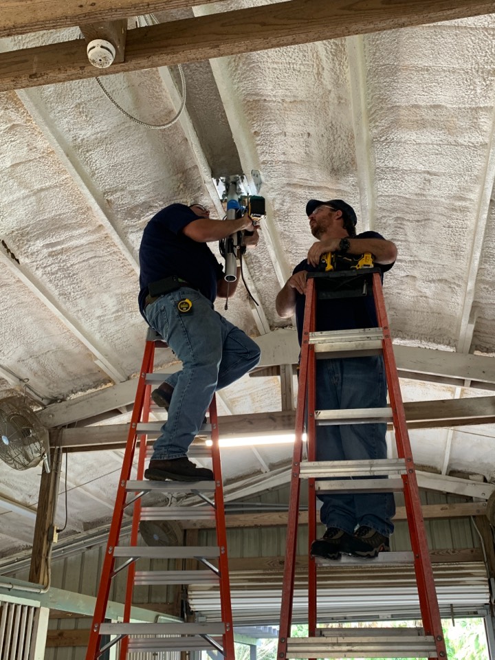 Installing essence Fans in a barn 