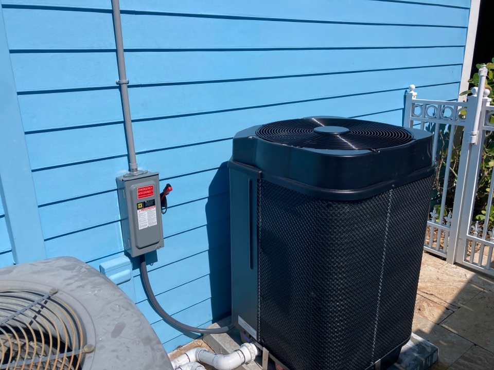 Installed power for new pool heater 