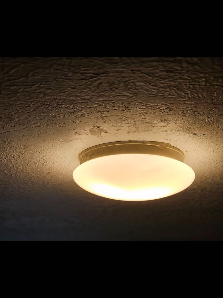 Repaired wires and hung up the fixture and replaced bulbs