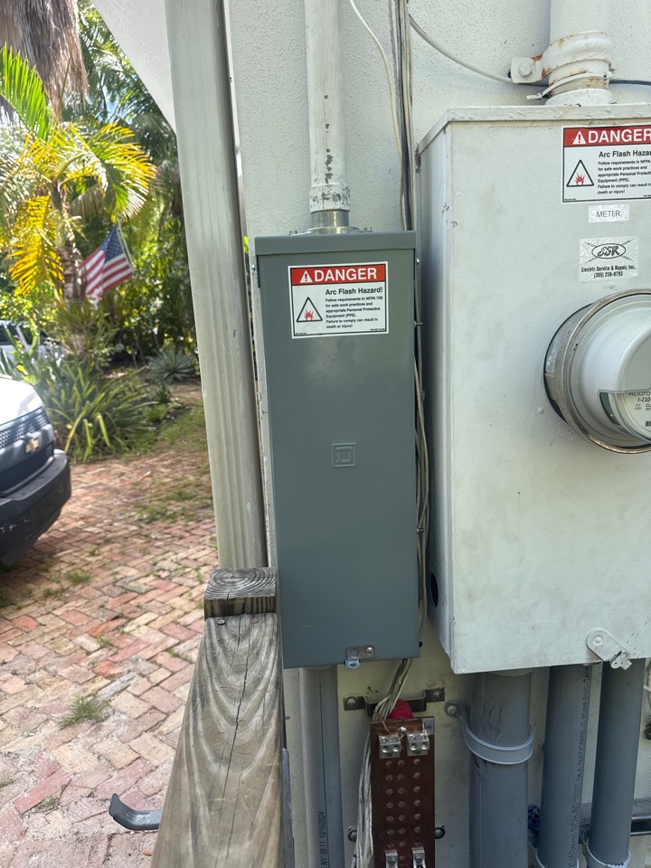 Installed new main disconnect 