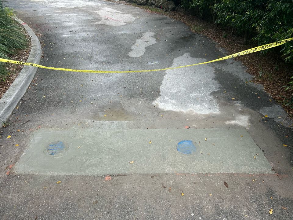 Concrete pour and bollard installation 
