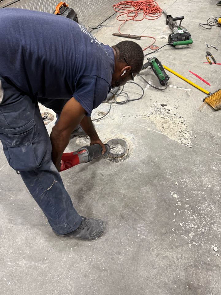 Removing bollards and chain linked fencing. Removing bollards and chain linked fencing.
