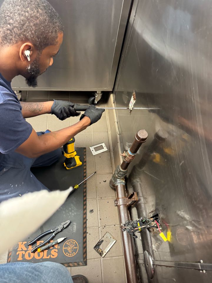 Replacing GFCI and wiring in wall that caught on fire due to a grease fire.